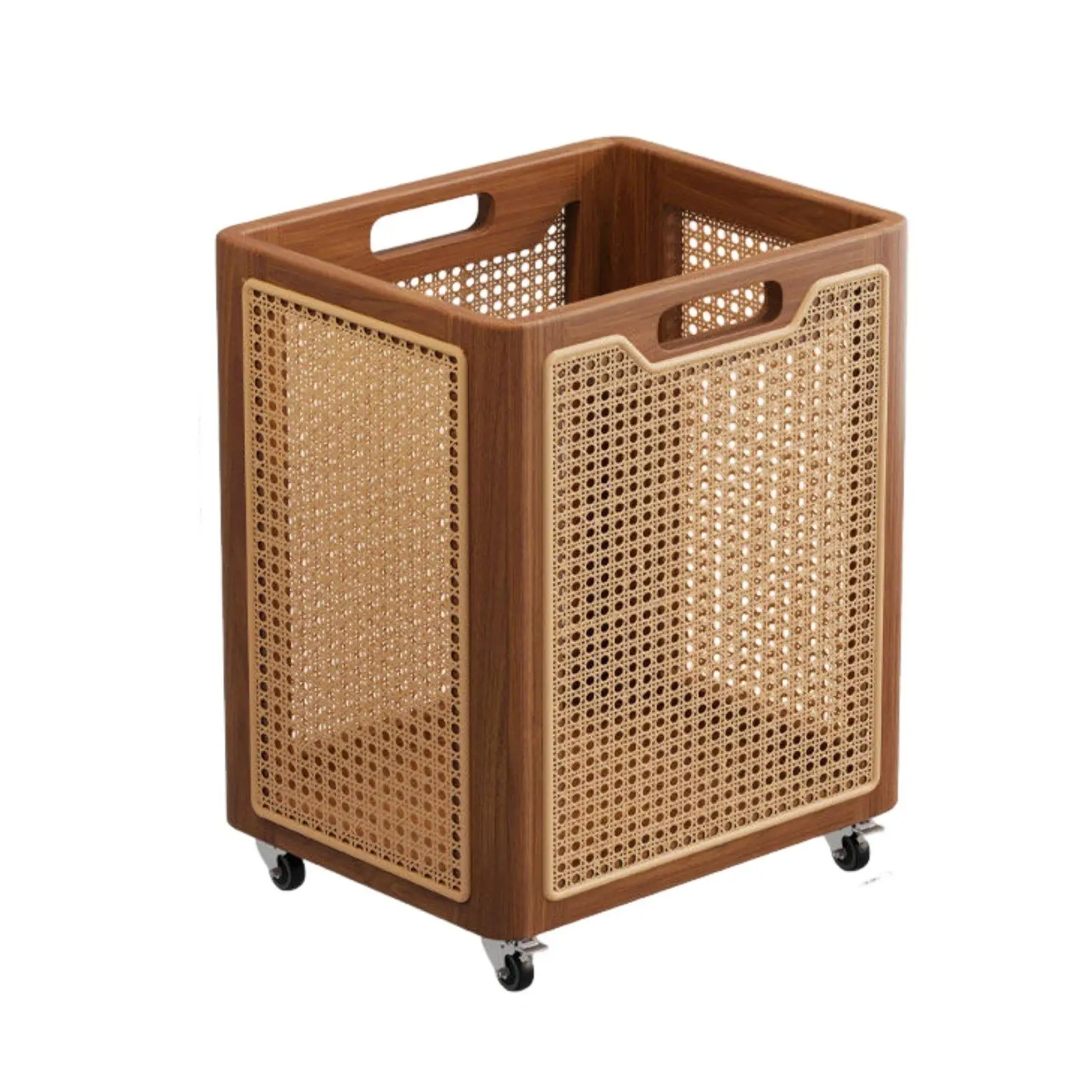 Wooden Kitchen Trolley Large Capacity Rolling Utility Trolley with Baskets