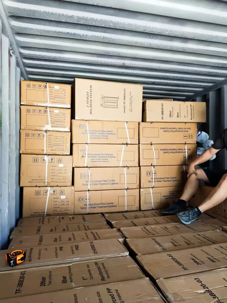 أستراليا 3 المرحلة 20 بوصة كبيرة الأزرق البلاستيك واضح مبيت مرشح المياه لآلة تصفية المياه النقية