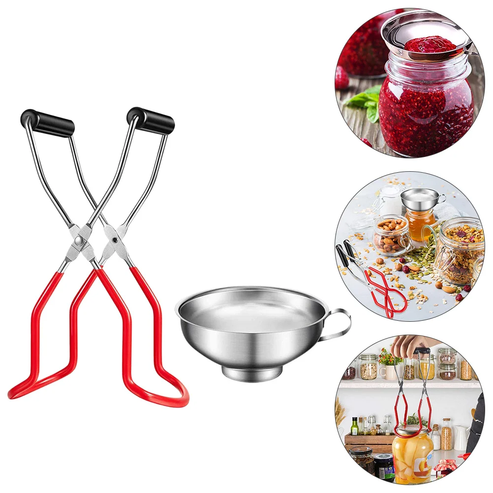 

Wide Mouth Can Clip Flip Kit Jam Jars with Lids Stainless Steel Lifter Tongs Bottle Picker