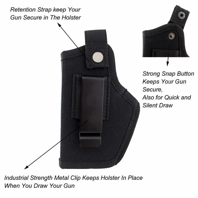Left Gear Nylon Hunting Bag Universal Pistol Gun Case Small Holster Compact / Subcompact Pistol Holster Hunting Gun Pouch