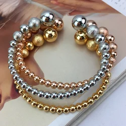 EMMA Luxury Female 3pcs Bangles for Women with Charm 3 color Lover Bracelets & Bangles Bridal Dubai Jewelry