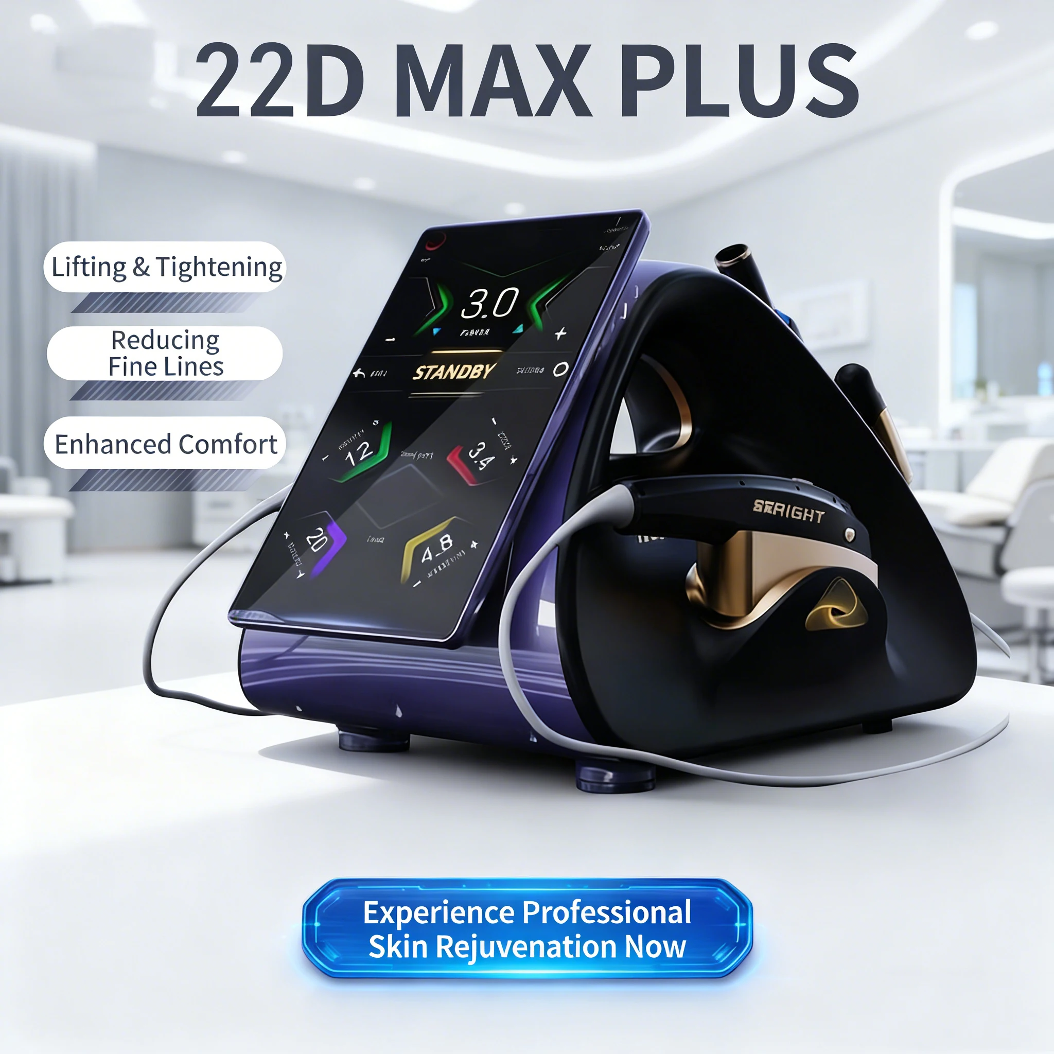 جهاز محمول لشد الوجه 12DMAX Plus لشد ورفع الوجه وتقليل الخطوط الدقيقة ويستخدم في صالونات التجميل #1