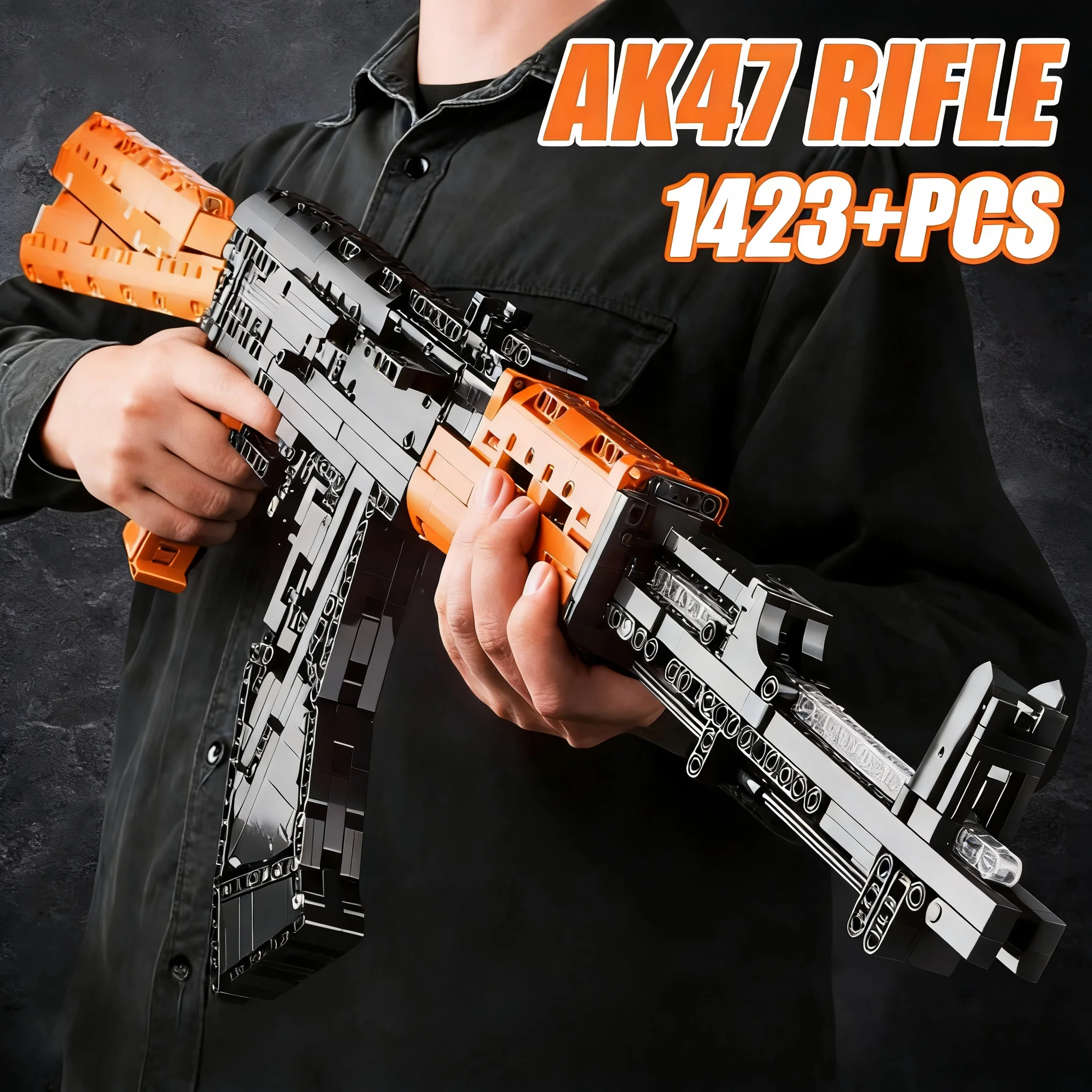 AK47 &AWM Sniper Rifle Building Blocks Set,Detailed Replicas Model Kit with Display Stand,Collector’s DIY Project for Adult Fans