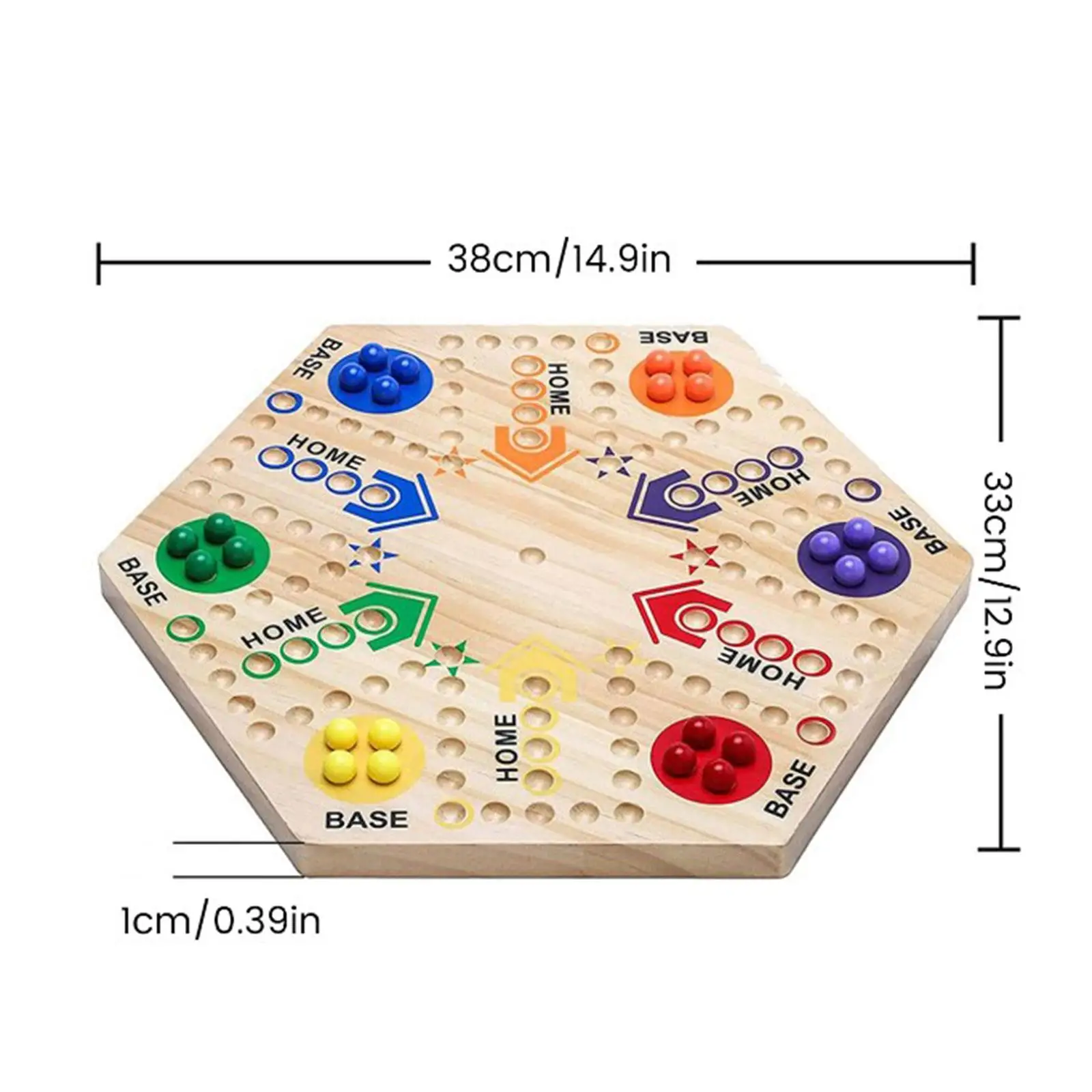 Double Sided Marble Board Game Painted Board Game 6 and 4 Players Travel Toy Playset for Party Family Game Kids Friends Adults