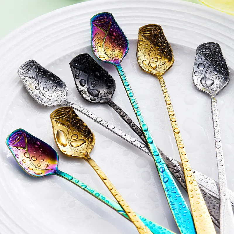 

304 Stainless Steel Stirring Spoon Fruit Dessert Coffee Ice Cream Spoon Coffee Accessories