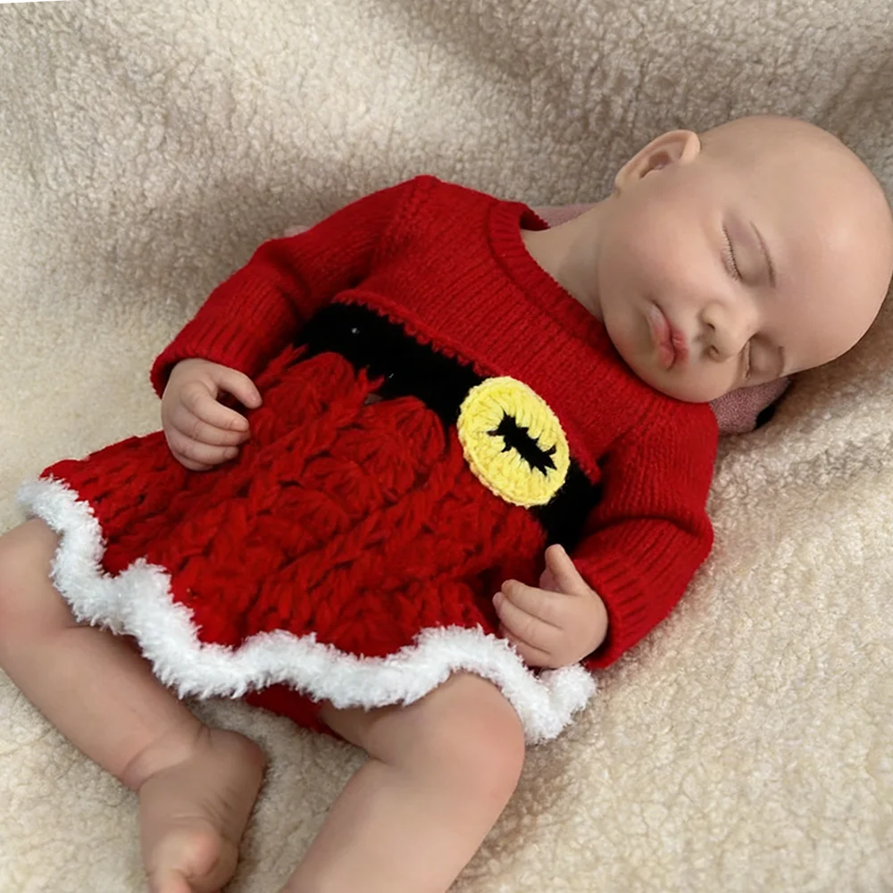 Soft Silicone Reborn Baby Dolls 20" Lifelike Girl Loulou Kids Gift For New Year Halloween Thanksgiving Christmas Day Collectible