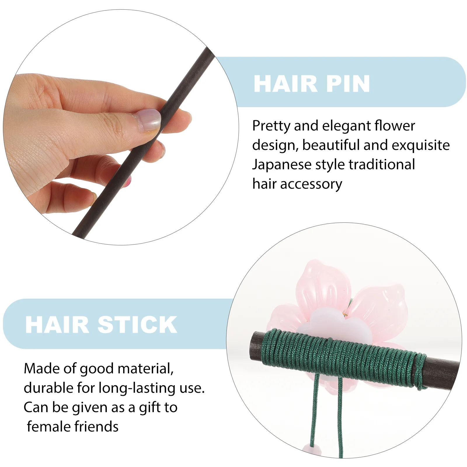 

Black Ebony Hair Stick Flower Shaped Chinese Style Hairpin Retro Bun Holder Wood Hair Chopstick For Women Girls Daily