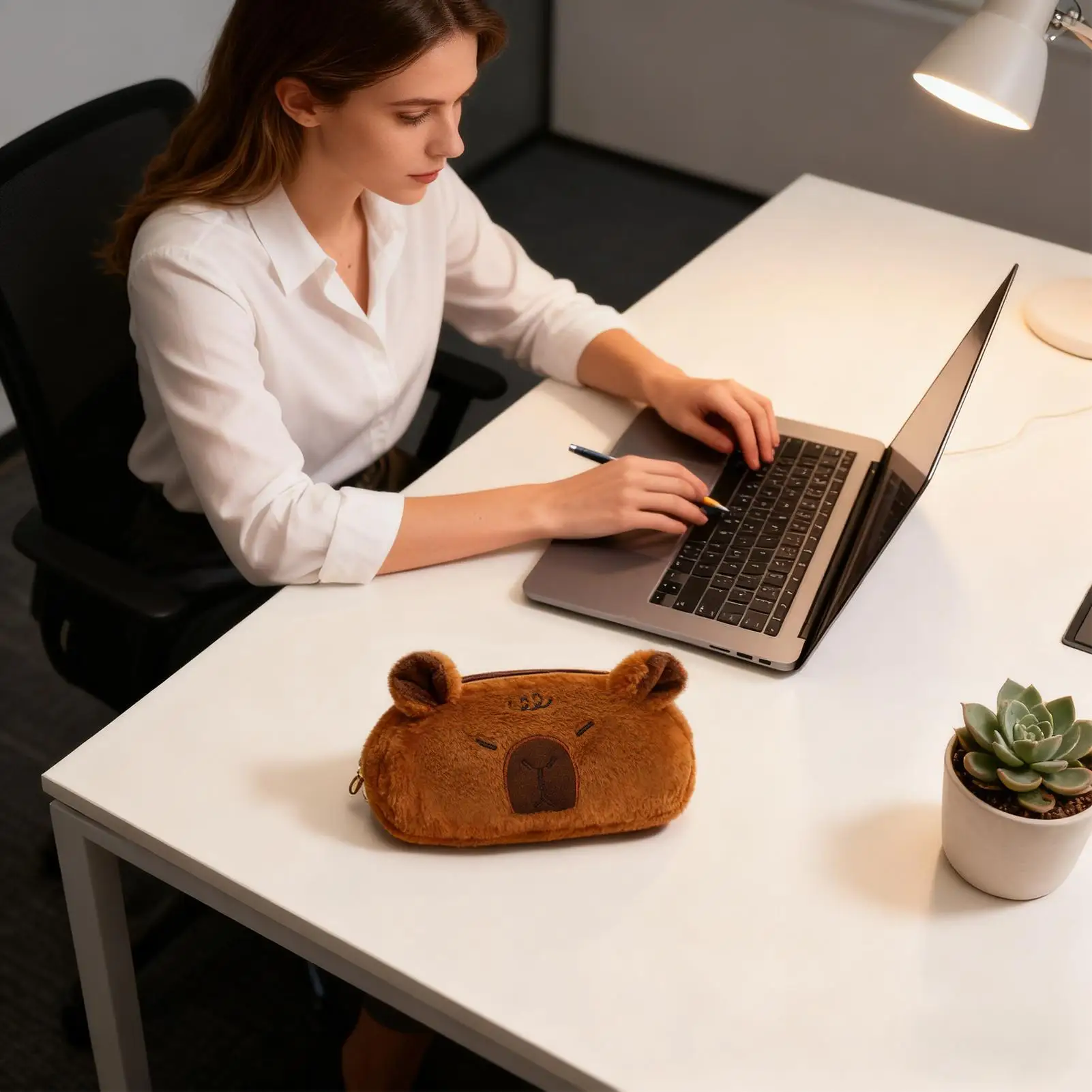 

Pencil Case Capybara Pen Box With Zipper Plush Pencil Box For Kids Students School Supplies Stationery Storage College