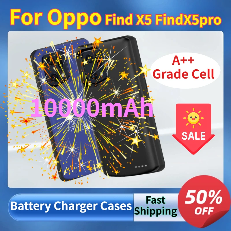 10000mAh Battery Charger Cases for Oppo Find X5 FindX5pro Portable Battery Integrated Power Supply with Large Capacity