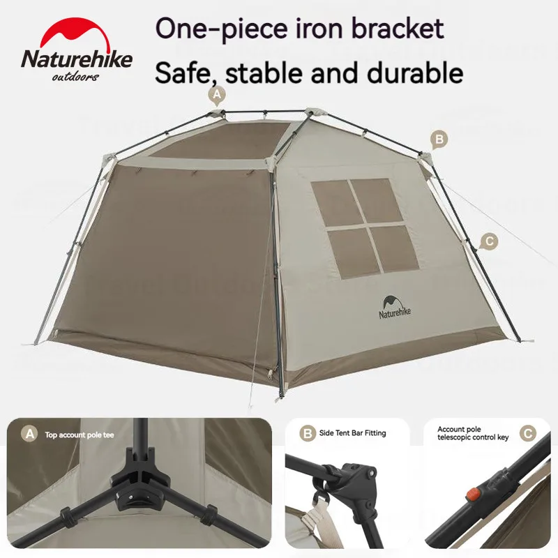 Imagem -03 - Tenda Cabin Naturehike-automatic com Canopy 5.0 Proof Ridge Família Camping Tarp Leve 24 Pessoas