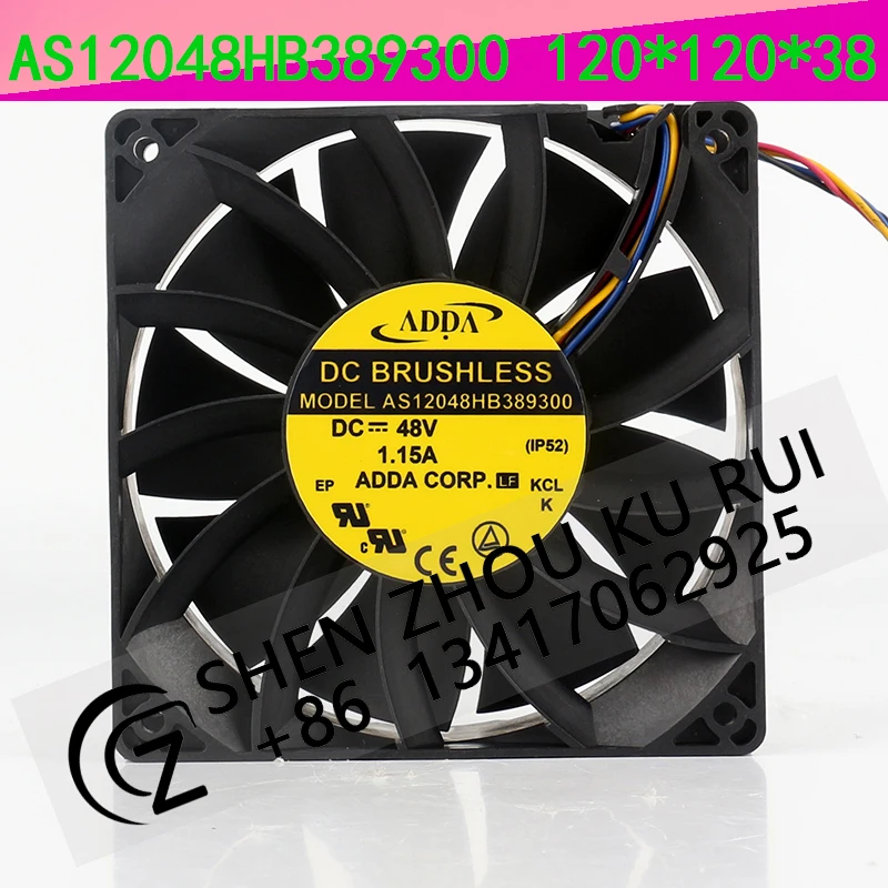 High air volume signal detection Axial flow AS12048HB389300 coolingfan ADDA 5V 12V 24V DC48V 1.15A AC EC 12038 120X120X38MM 12CM