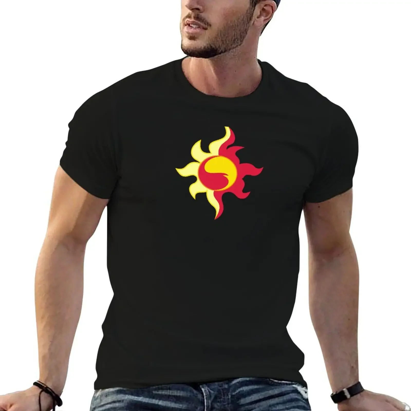 Sunset Shimmer Sun Fire Flames MLP Cutie Mark Sign v3 T-Shirt basketball graphic tees blanks blacks boys whites T-shirt men