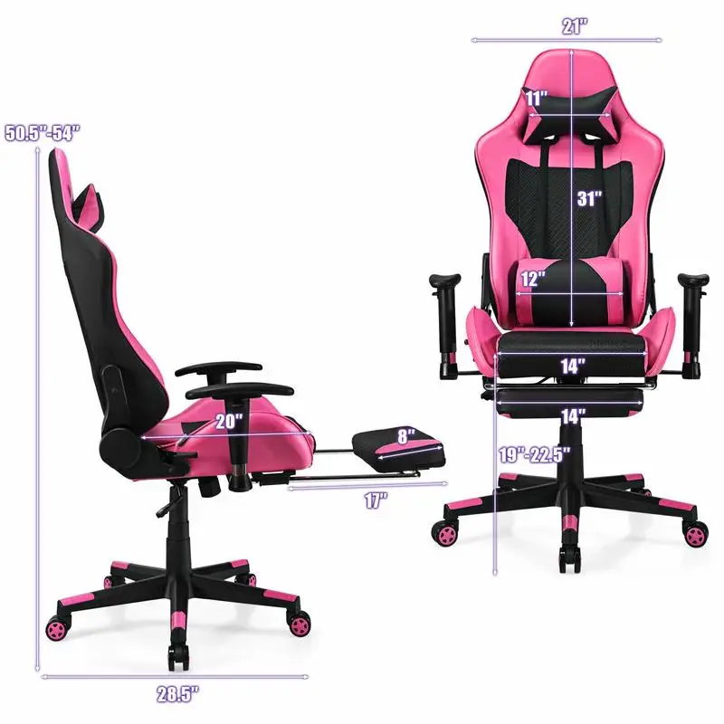 PU Leather Gaming Chair with U - Gaming Chair Lumbar Pillow บทวิจารณ์และราคา