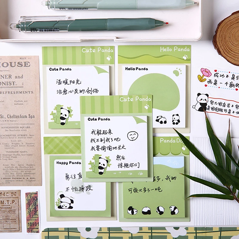 30Pcs Cartoon Cute Panda-tema autoadesivo Sticky Note Creative Fashion Trend Note Paper materiale scolastico regali di cancelleria