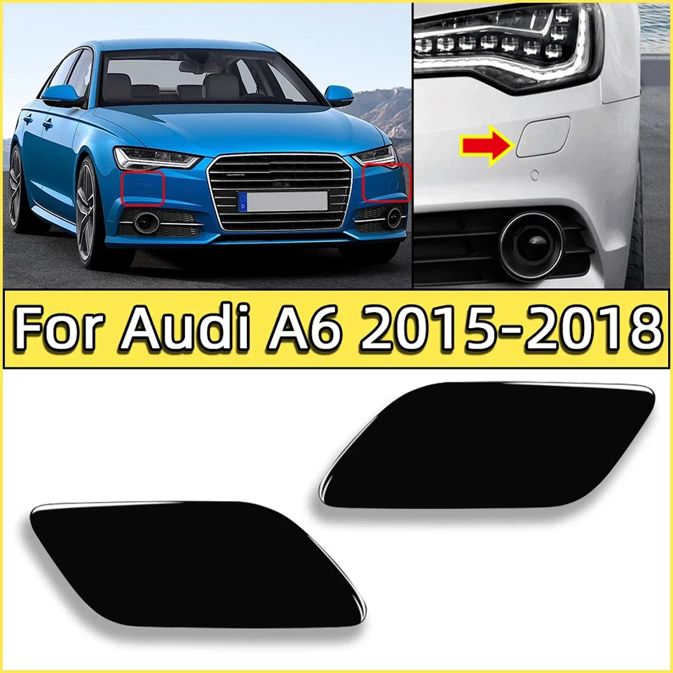 4G0955275H 4G0955276H Front Bumper Headlight Washer Nozzle Cap Cover For Audi A6 2015-2018 Spray Nozzle Trim Shell Painted