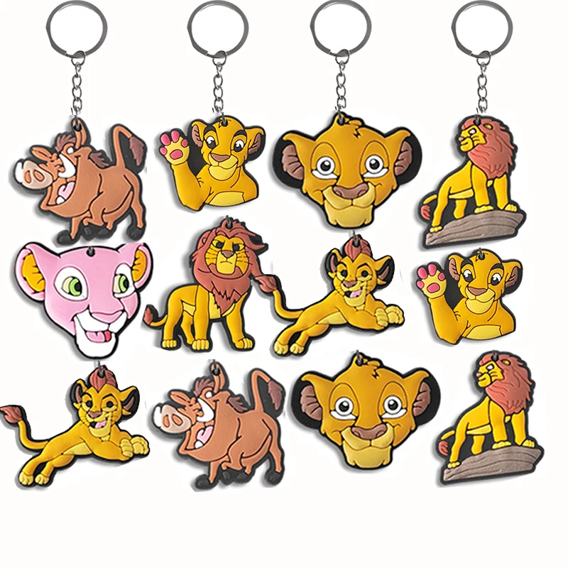 Lion King Simba Keychain Party Favors Cartoon Figure Lion King Badge Pendant Keyring Simba Key Holder Kids Birthday Party Gifts