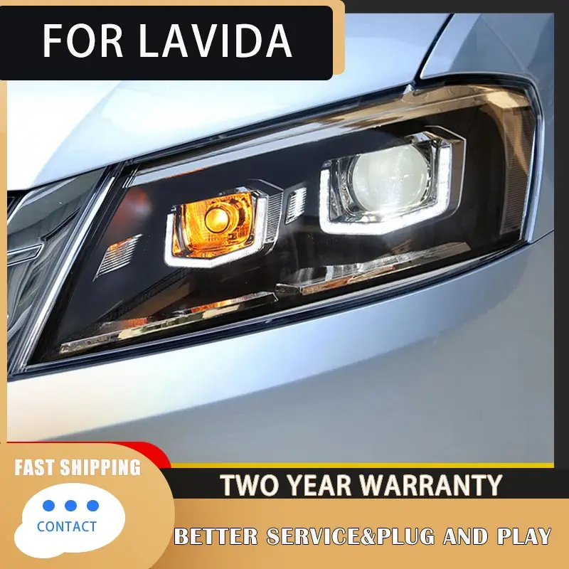 

Автомобильный Стайлинг, передняя фара для Lavida, фара 2015-2017 светодиодный DRL Hid линзы проектора Bi Xenon