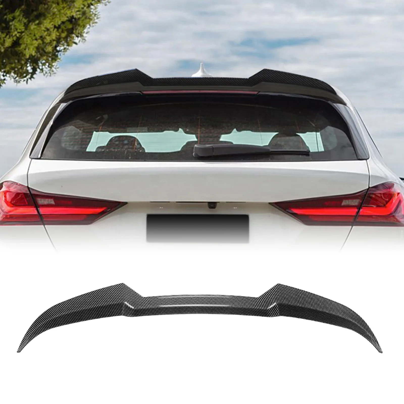 Nieuw! Auto Kofferbak Deksel Spoiler Lip Wing Voor BMW 1 Serie F40 M Sport 2019-2024 Carbon Fiber Look/Gloss Black Achterklep Staart Spli