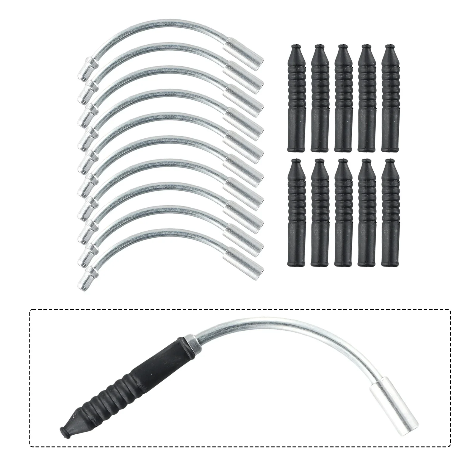 10pcs V Brake Noodle And Boot Set Cable Guide Bend Tube Pipe Sleeves Protector Hose Brake MTB Mountain Bike Outdoor Noodles