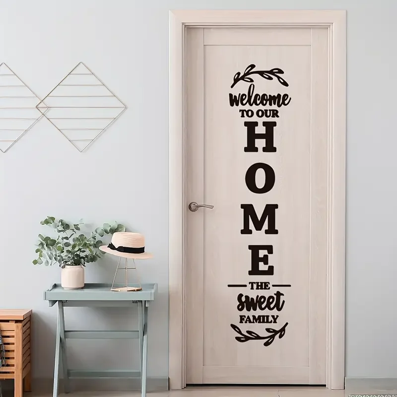 1pc Creative Home Sign Door Sticker, Home, Self-Adhesive Wall Stickers, Bedroom Entryway Living Room Porch Home Decoration Wall