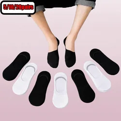 Chaussettes invisibles en coton pour hommes et femmes, 5/10/20 paires, décontractées, respirantes, pour le travail, bateau de rinçage, pour l'été