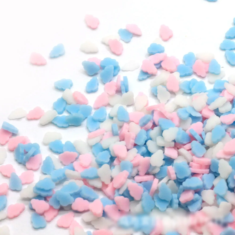 100g Mixed Clouds Polymer Clay Sprinkles for Crafts Making DIY Scrapbook Phone Nail Art Decoration Crystal Mud Filler Material