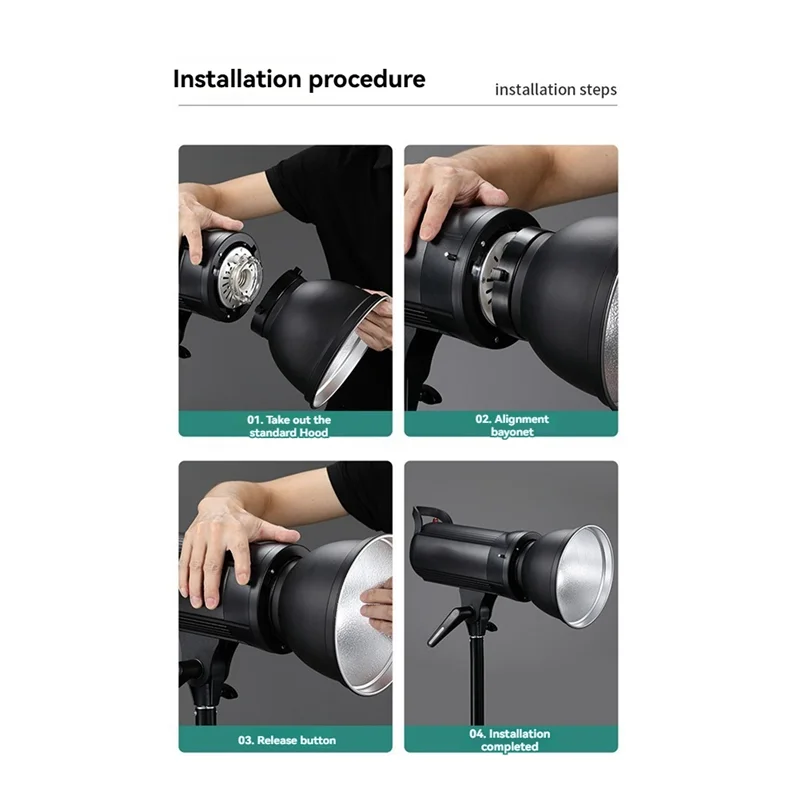 

A33T-Standard Reflector Diffuser Lamp Shade Dish 55° Angle For Bowen Mount Studio Strobe Flash Light Speedlites