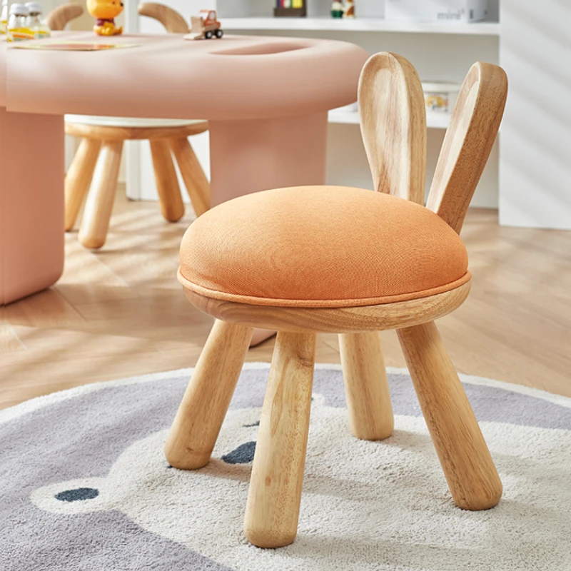 

Household Simple Children's Chair Home Solid Wood Chair Creative Animal Seat Nordic Stool Kindergarten Available Low Stool