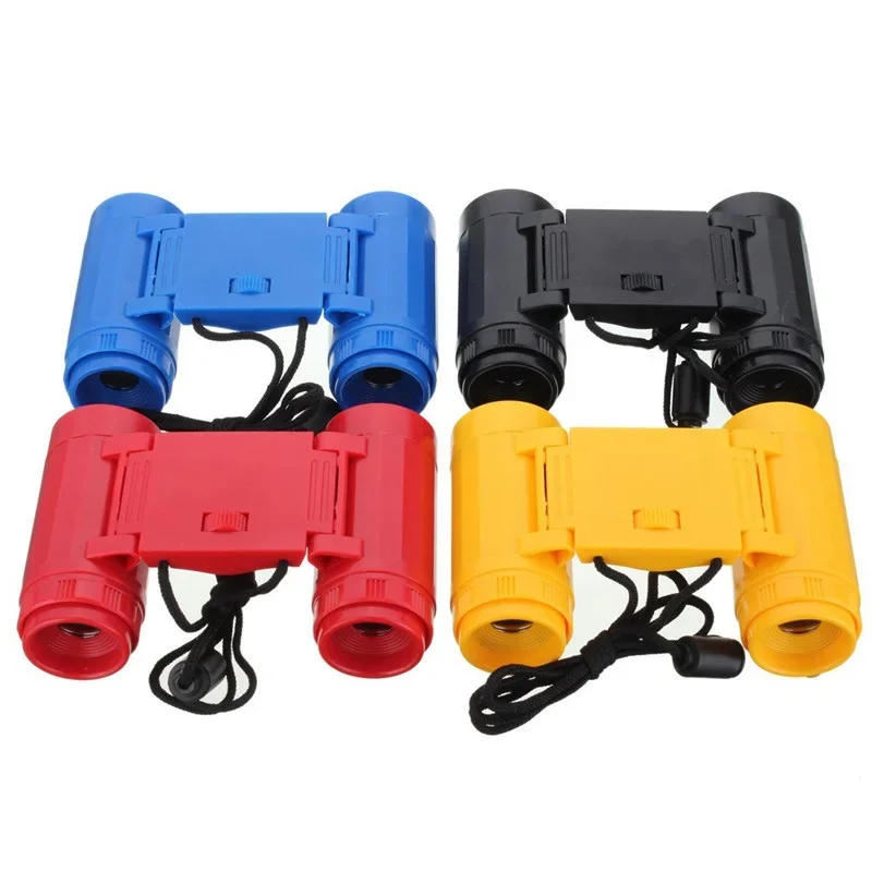 2.5x26 Outdoor Kid Telescope Children Plastic Compact Binoculars Magnification Toy Telescope With Neck Strap Science Educational