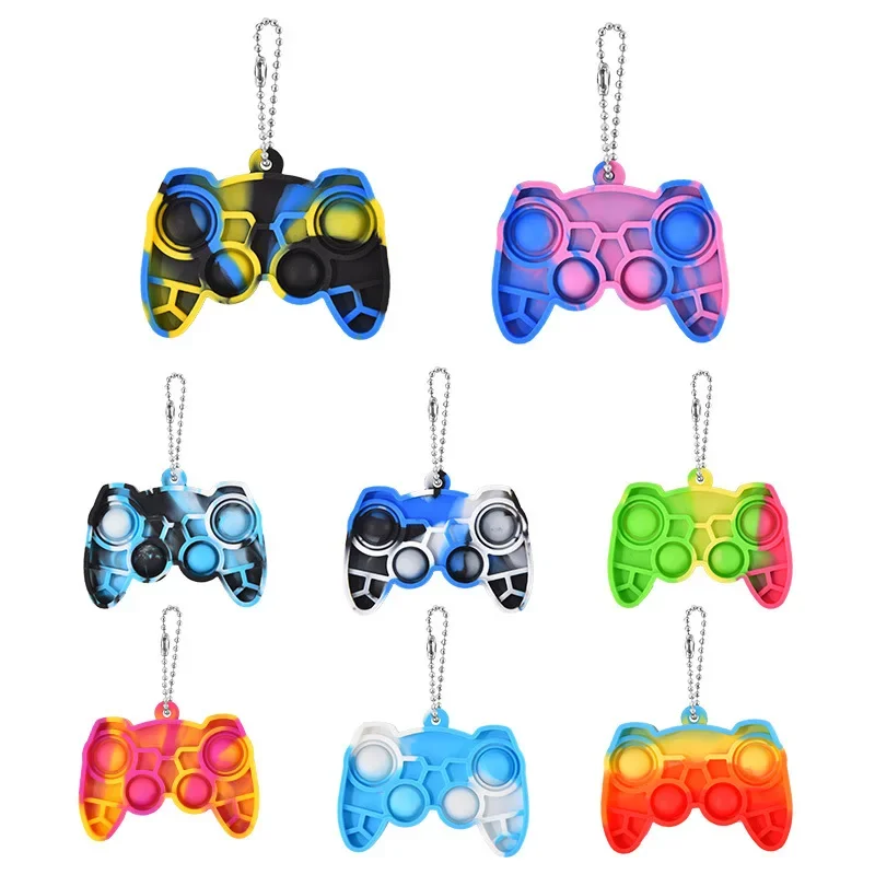 

New Treatment Fidget Toy Soft Dimple Anti-stress Pop Its Push Foam Silicone Key Chain Stress Relief Toy for Children and Adults