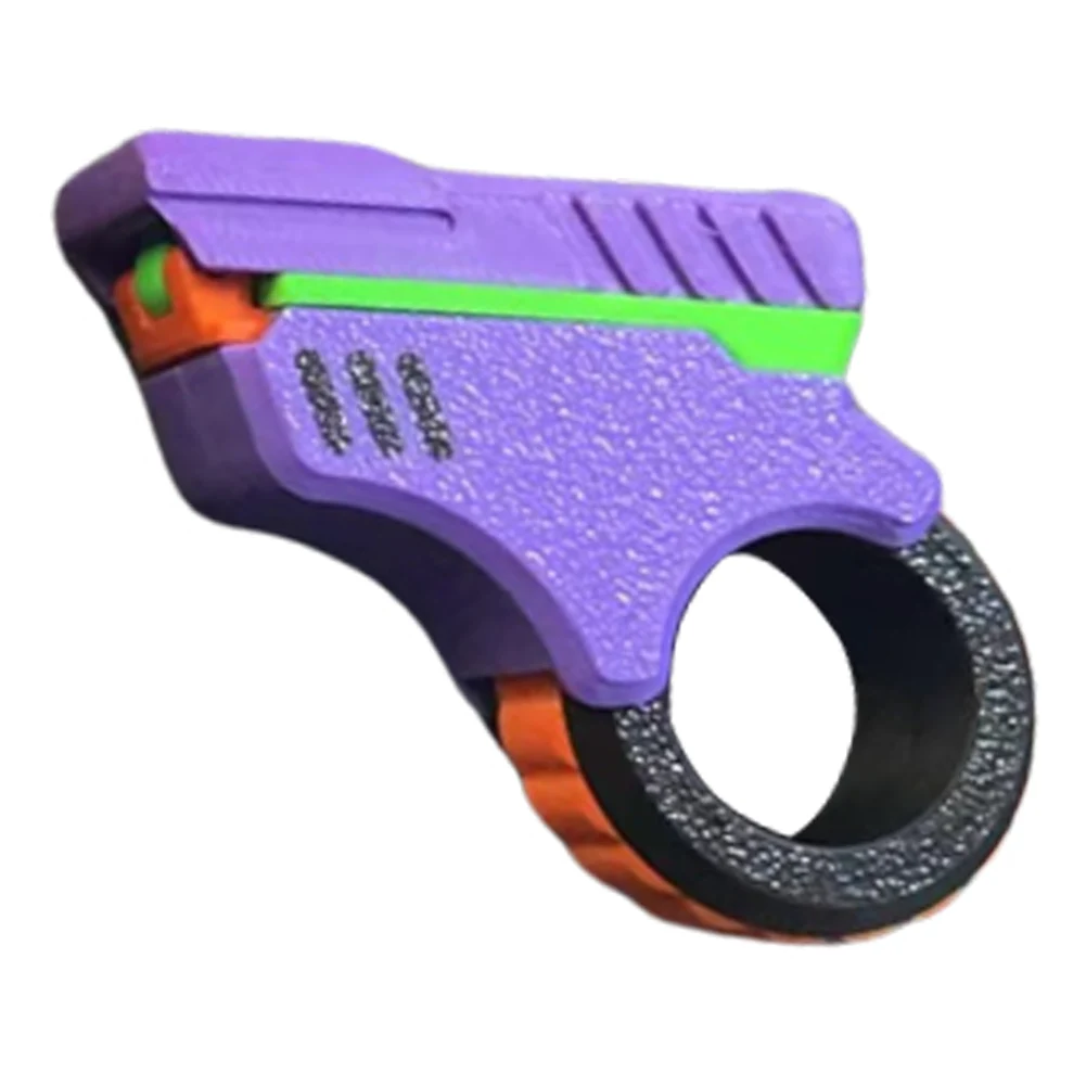 3D Printed EDC Soothing Spinner Stress Relief Toys Gun Shape Fidget Ring Adult Fidget Toys for Anxiety and ADHD Sufferers