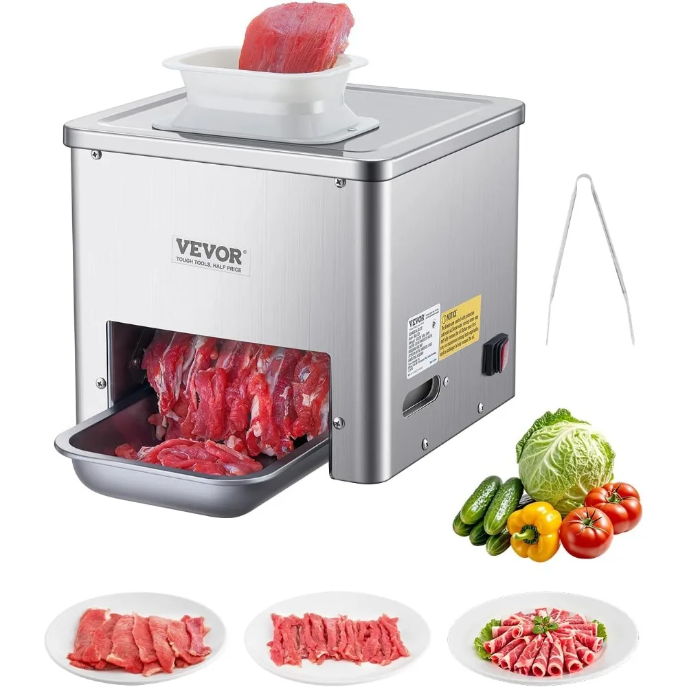 

Meat Cutter Machine, 550W Meat Slicer, 350 lb/h Commercial Meat Cutting Machine, Stainless Steel, 3.5 mm Thickness, Electr