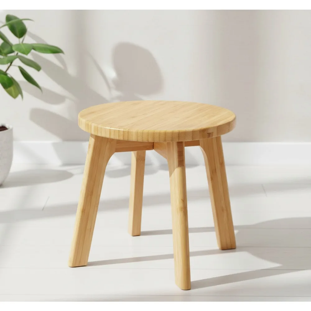 

Портативный бамбуковый табурет-ступенька емкостью 10,65 дюйма - 300 фунтов для взрослых и детей, кухни, ванной комнаты, спальни