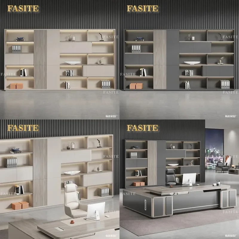 For Office Wooden File Cabinet Bookcase Storage Locker Layered Display Shelf Partition Background Furniture