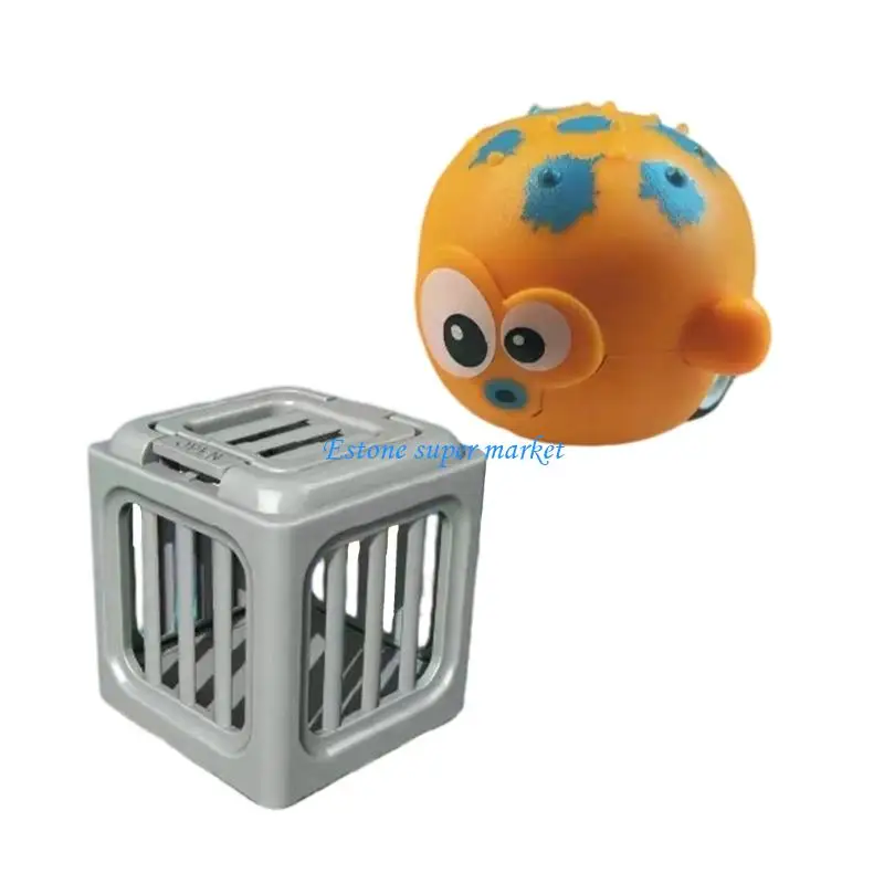 090B Interactive Marine Life Bath Toy With Diving Cage For Kids 3+ Years Old Vibrant Plastic Material
