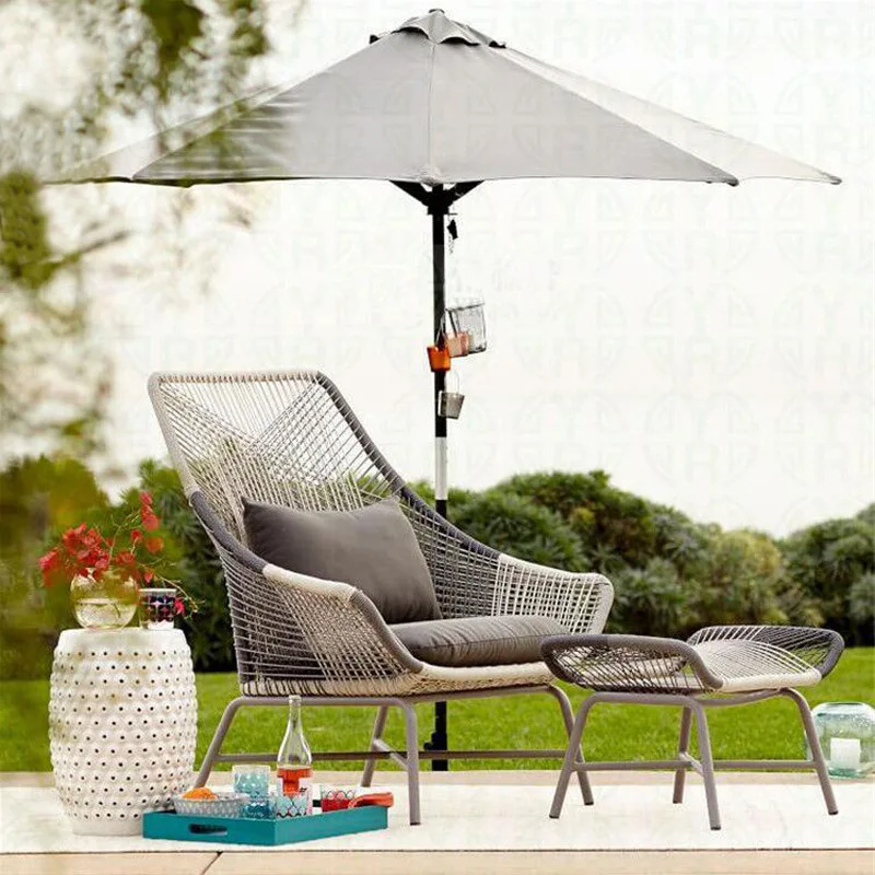 

Outdoor rattan chair leisure table and chair garden chair small tea table three-piece set open-air waterproof