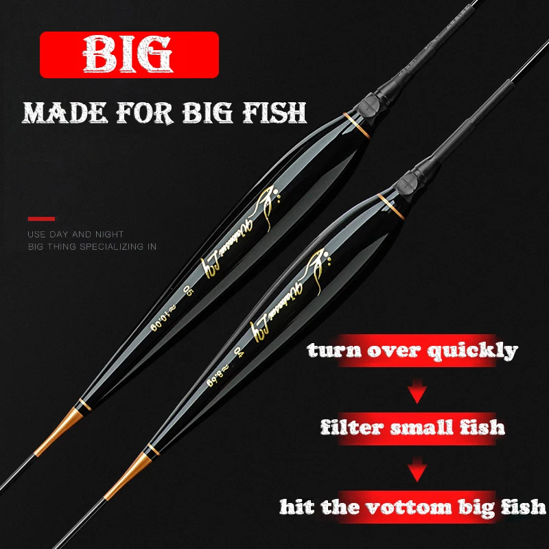 2Piece Set Night Fishing Float Short Gravity Sensing Red Rock Fishing Float High Sensitivity Outdoor Fishing Equipment WAKASUILY