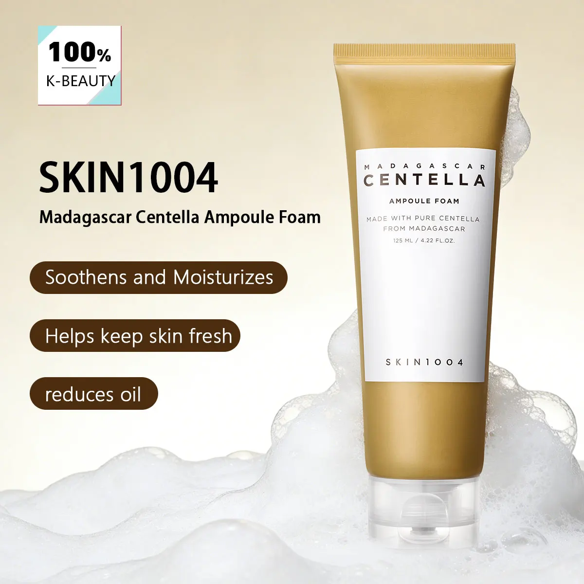 SKIN1004 Madagascar Centella Ampoule Foam 125ml, Face Wash, Rich Fine Foam, K-Beauty, Korean Cosmetics, Korean Skincare