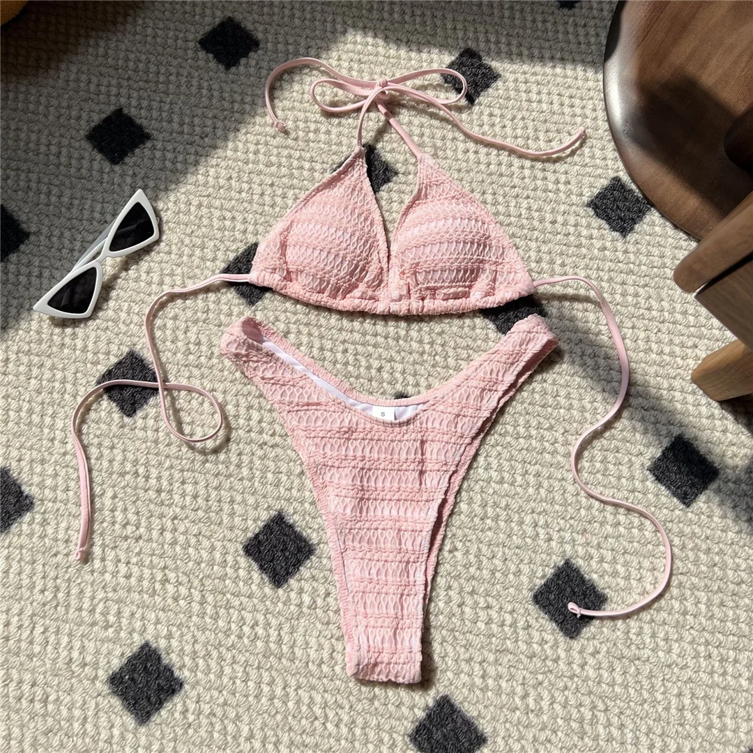 8 Farben, geraffter, halterloser, brasilianischer Bikini, Damen-Badebekleidung, zweiteiliger Bikini-Set, Badeanzug, Badebekleidung, Schwimmbekleidung V5470 – Detail 32