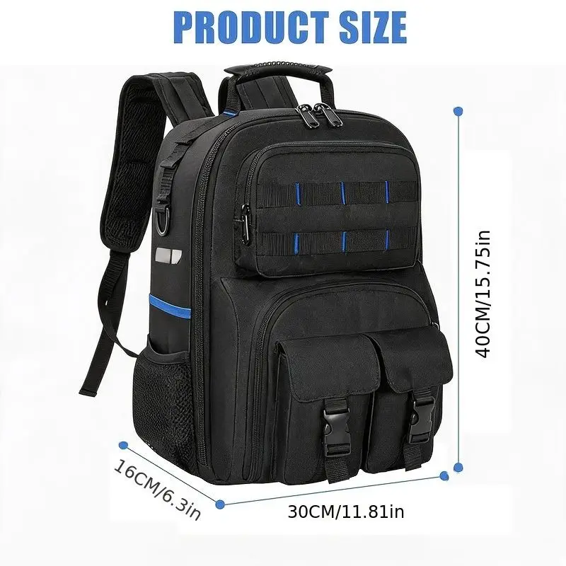 Professional Tools Backpack Removable Storage Board Electrical Tools Backpack Front Pocket Workshop Utility Backpack