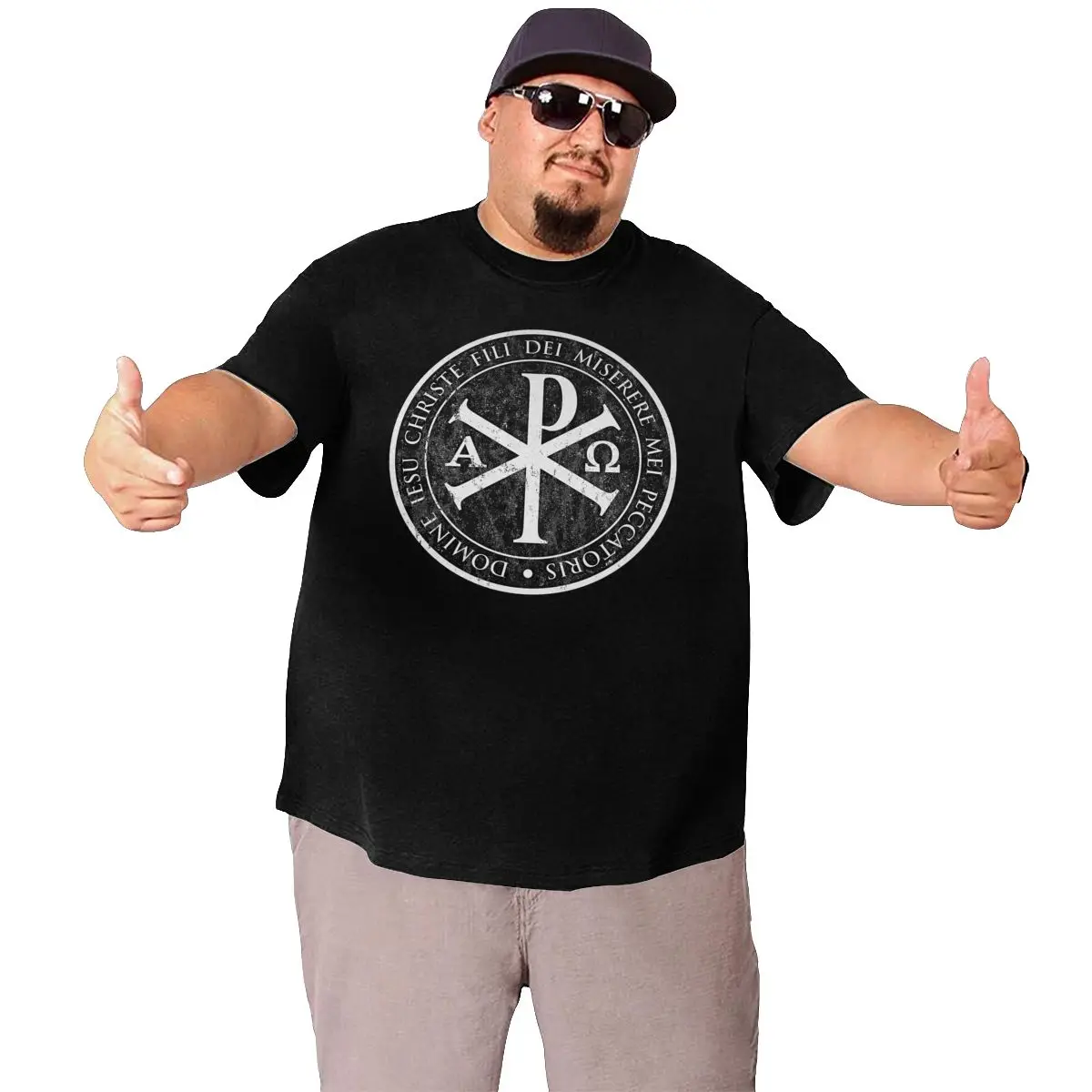 Men T-Shirts Orthodox Chi Rho Christogram T Shirts Jesus Gifts Vintage 100% Cotton Big Tall Tees Oversized 4XL 5XL 6XL Clothing