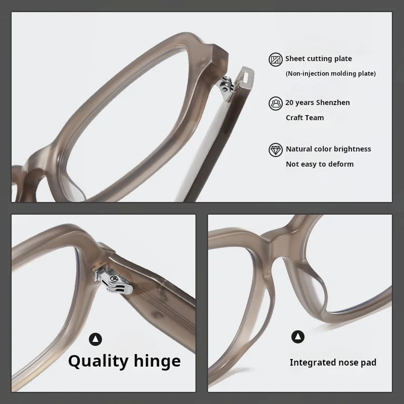 OLLYMURS Fashion High Quality Acetate Glasses Women Retro Oval Men's Eyewear Big Size Optical Prescription Eyeglasses Frame BC2