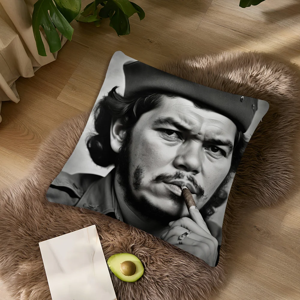 Che G-Guevaras Kissenbezug zum Rauchen, Wohnzimmer-Akzent, Couch-Rückenstütze, quadratisches Lounge-Kissen, bequemer Nickerchen-Begleiter, Kissenhülle – Detail 8