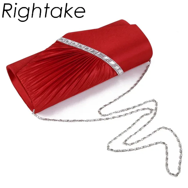 Rightake Wedding Party Clutches Woman Purple Purse Fashion Luxury Diagonal Rhinestone Prom Party Clutch Evening Bag Shoulder Bag