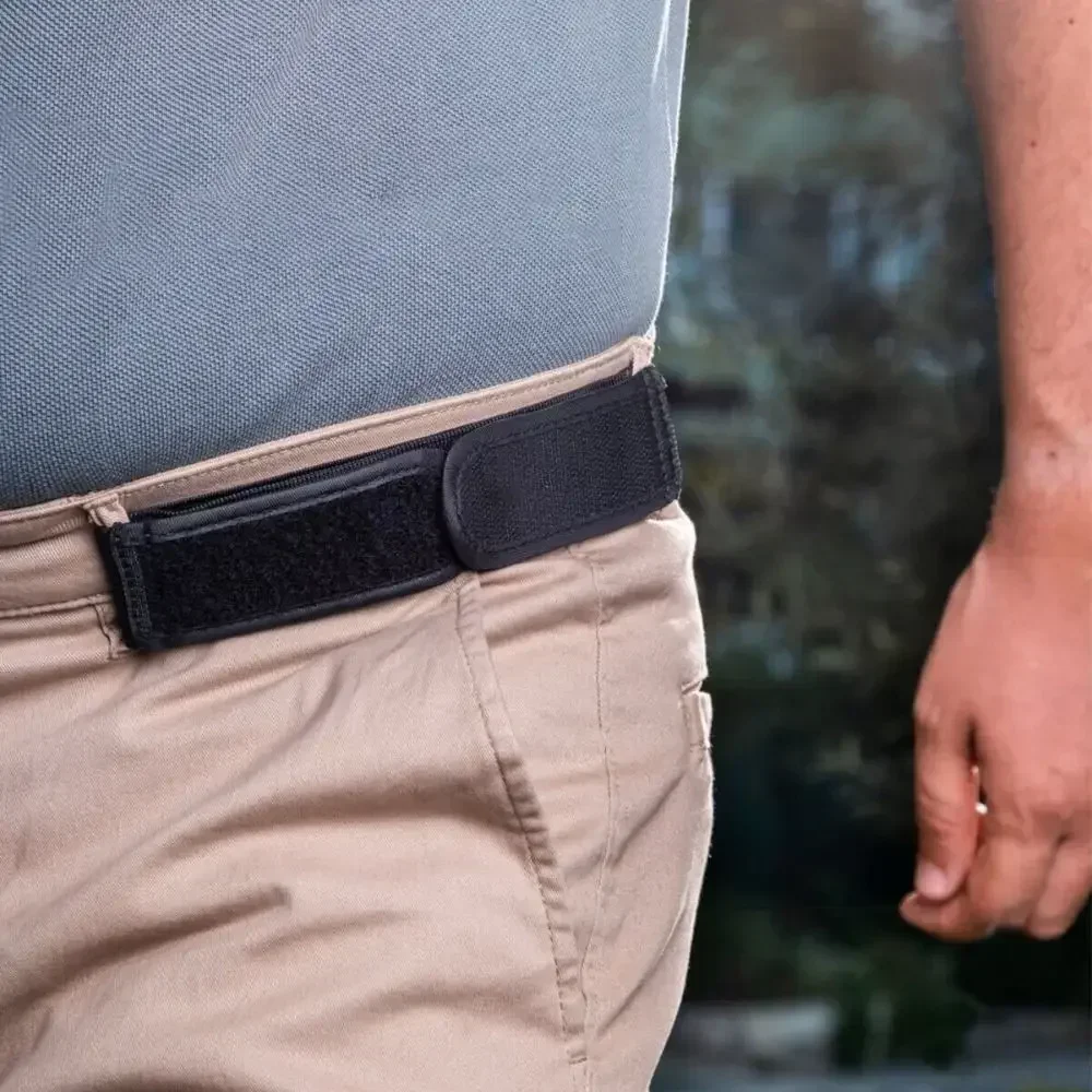 2pc/1pc Buckle Free Waist Belts Men's Ultra-soft No Buckle Elastic Belts Fashion Comfortable Stylish Belt Loop Buckle-Free Belts