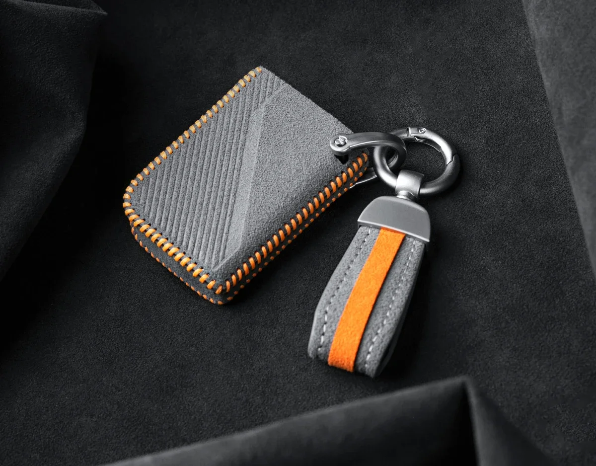 Car Key Protection Cover Suitable for LYNK& CO 03 05 06 08 07 09 2021  Simple Style Handmade Suede Car Remote Key Case Cover