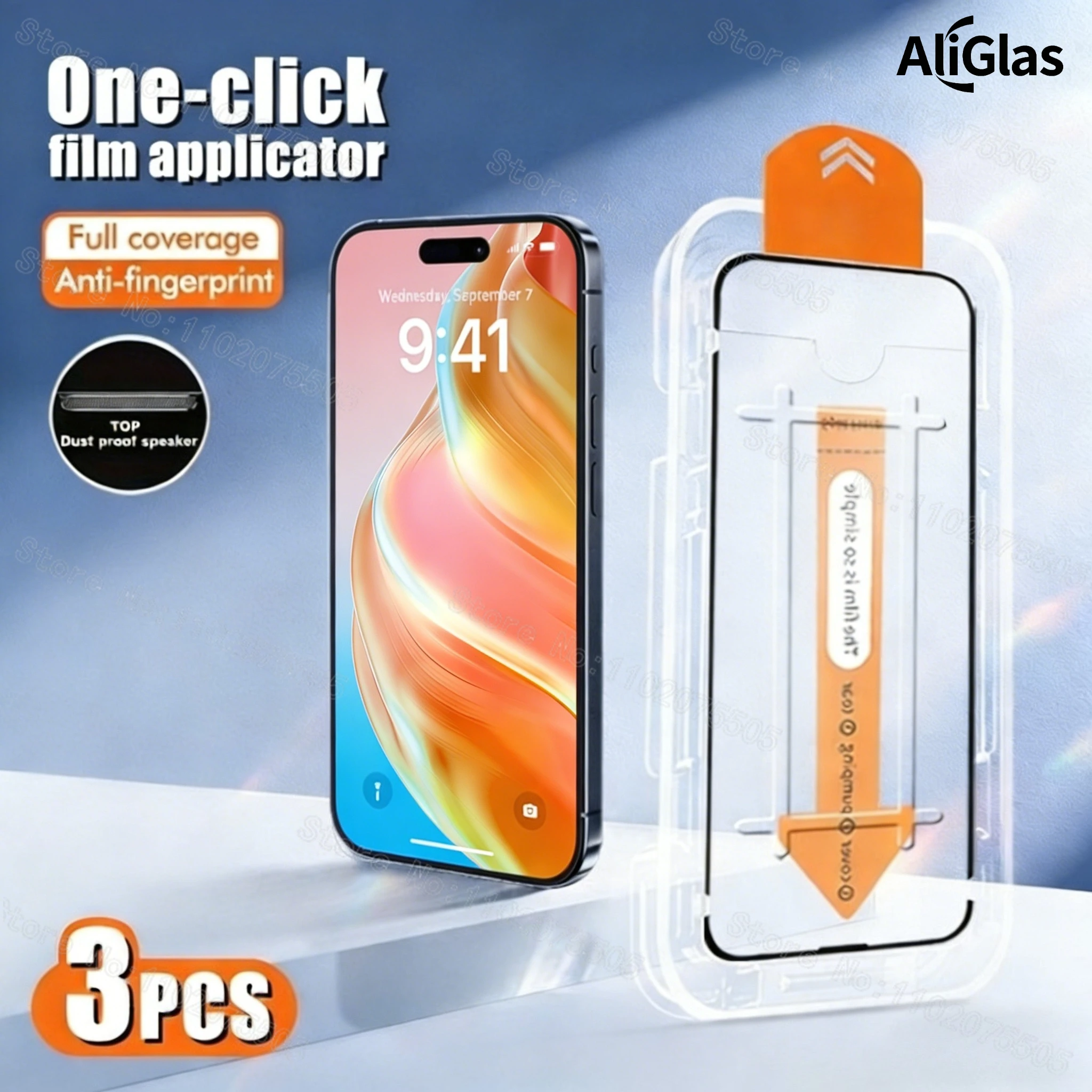 

3 шт. Защитная пленка для экрана Full Cover HD для iPhone 17 16 15 14 Pro Max 15 16Plus 13 12 11 Pro Air XR XS Стеклянная установка одним щелчком мыши