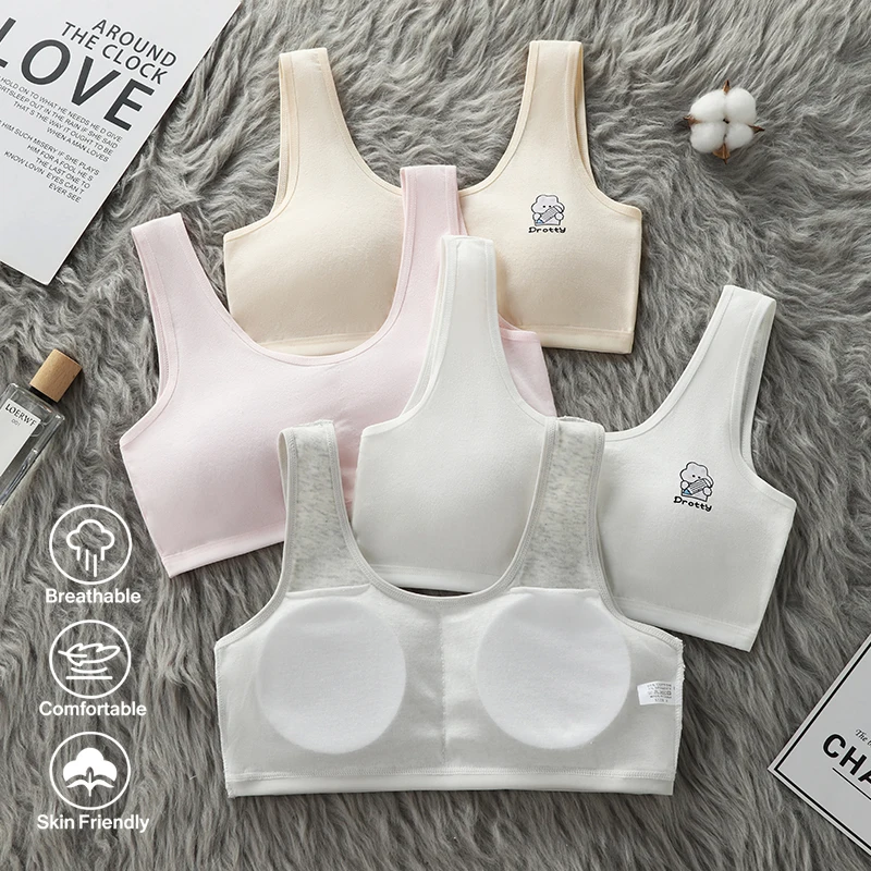 Underwear for female students during their teenage growth period, cotton bra for middle and high school students, Korean version