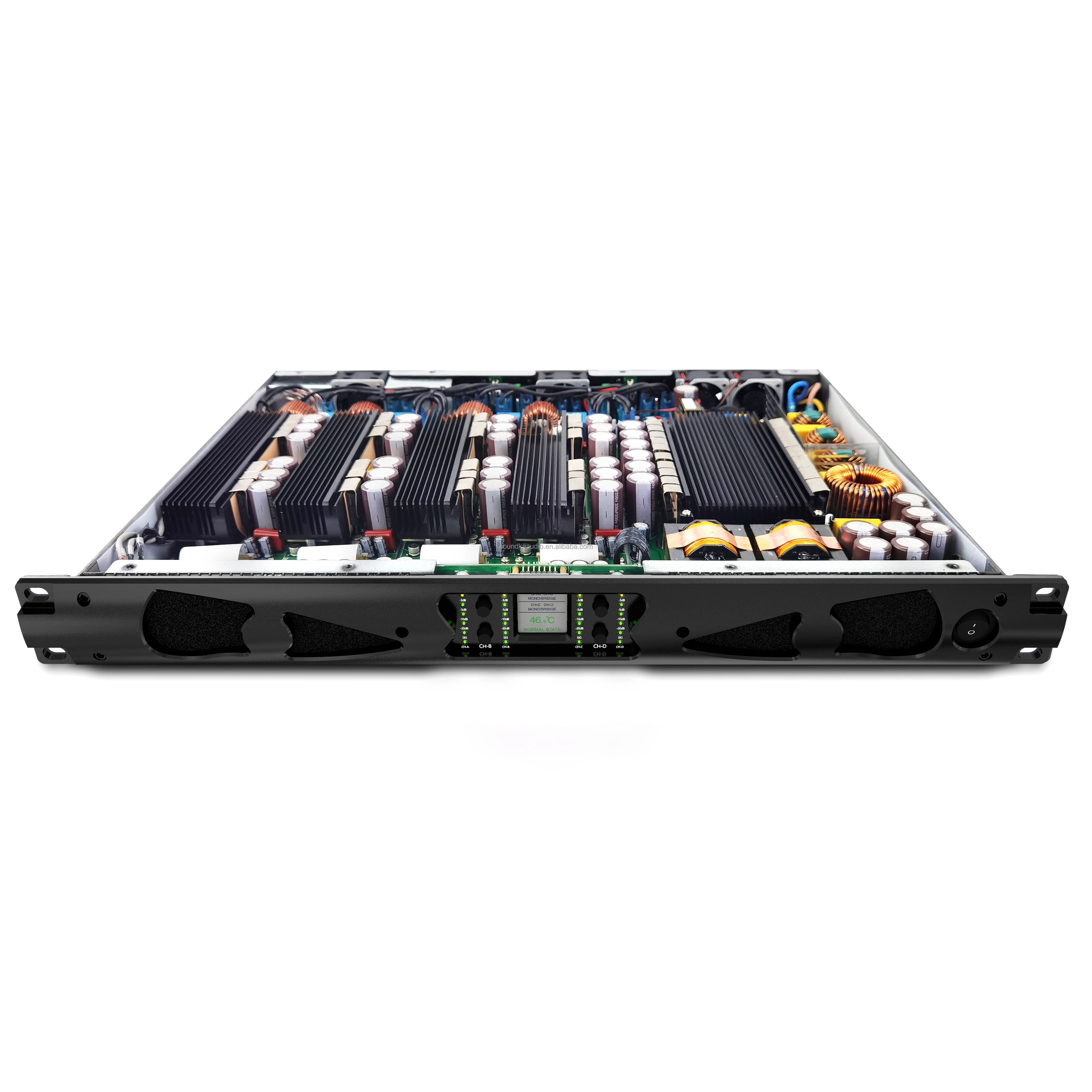 M4-1300 4*1300W Pro 4-Channel Class D DJ PA Amplifier with Metal Shell 1U Size