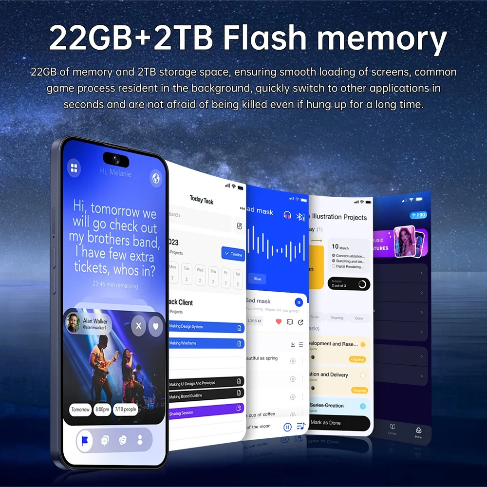 K-Touch iFone 18 Pro Maxi Mobile Phones Smartphone Face Unlocked Android 7.3 Inch 16+48MP 5G Dual Card Dual Standby 7800mAh Global Version Cell Phone For Men Women